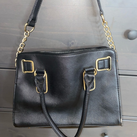 MK Boutique Gold and Black Satchel with Elegant Hardware - Picture 4 of 4